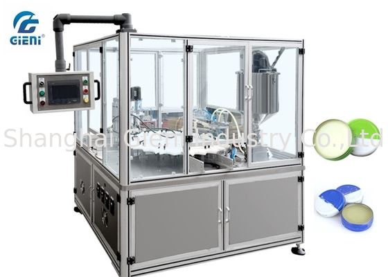 ステンレス鋼材料が付いているワセリンの充填機のためのピストン タイプPLC制御ふた締め機